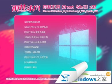 雨林木风windows10纯净版下载32位系统v2017.11