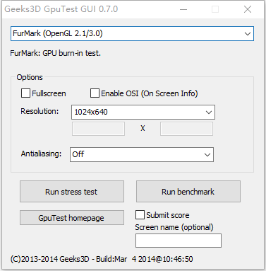 Geek3D GpuTest GUI(Կ)