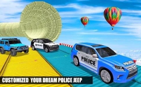 Police Spooky Jeep Stunt Gameؼ