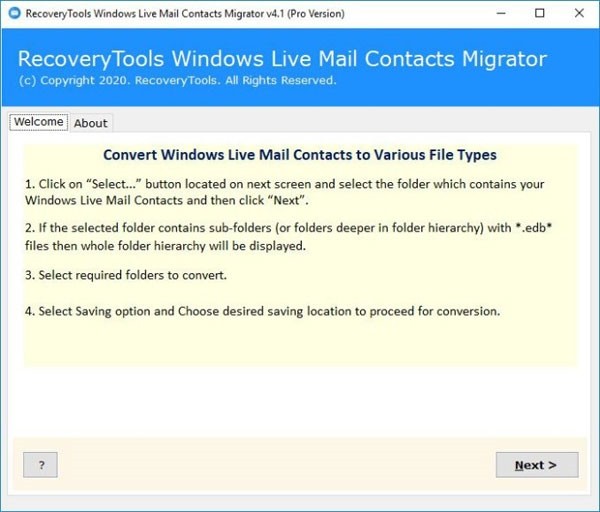 RecoveryTools Windows Live Mail Contacts Migrator(Ǩƹ)
