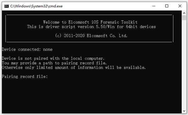 ElcomSoft iOS Forensic Toolkit